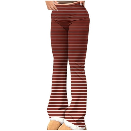 PuLe pants for women Women s Pants High Waist Black and White Striped Bell Bottoms Street Causal Sweatpants