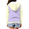thumbnail image 2 of Psesaysky Girls Zip Up Cropped Hoodies Teen Long Sleeve Cartoon Dragon Purple Print Sweatshirts Kids Fall Casual Jacket with Pockets, 8-10 Years, 2 of 7