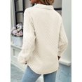 thumbnail image 4 of Camisas de Mujer con Botones, Larga, Cuello en V, Estilo Informal de Negocios, Blusas Lisas. Albaricoque S, 4 of 10