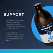 Methylene Blue 1% Compass Laboratory | USP-Grade Methylthioninium Chloride Liquid | High Purity Dietary Supplement for Brain Function & Cognitive Health | No Formaldehyde 237ml Glass Bottle