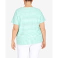 thumbnail image 5 of Alfred Dunner Womens Plus-Size Stripe Texture Knit Top With Necklace, 5 of 6