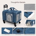 thumbnail image 6 of BELLA & PAL Airline Approved Cat Carrier with Wheels, Detachable Rolling Pet Carrier for Kitten & Small Dogs up to 16lbs, Soft-Sided Foldable Puppy Bag , 17.7"×11"×11", Sky Sailor, 6 of 8