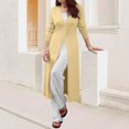 thumbnail image 6 of JUUNthy Long Cardigan for Women, Button Front Deep V Neck Long Sleeve Slim Fit Soft Knit Sweater Outerwear Blue L, 6 of 14