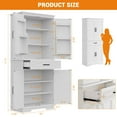 thumbnail image 3 of BouPower 72'' High Kitchen Pantry Storage Cabinet, Freestanding Cupboard Storage Cabinet with Drawer, 2 Cabinets, 4 Door Shelves, Adjustable Shelves for Living Room Dining Room Laundry, 3 of 7