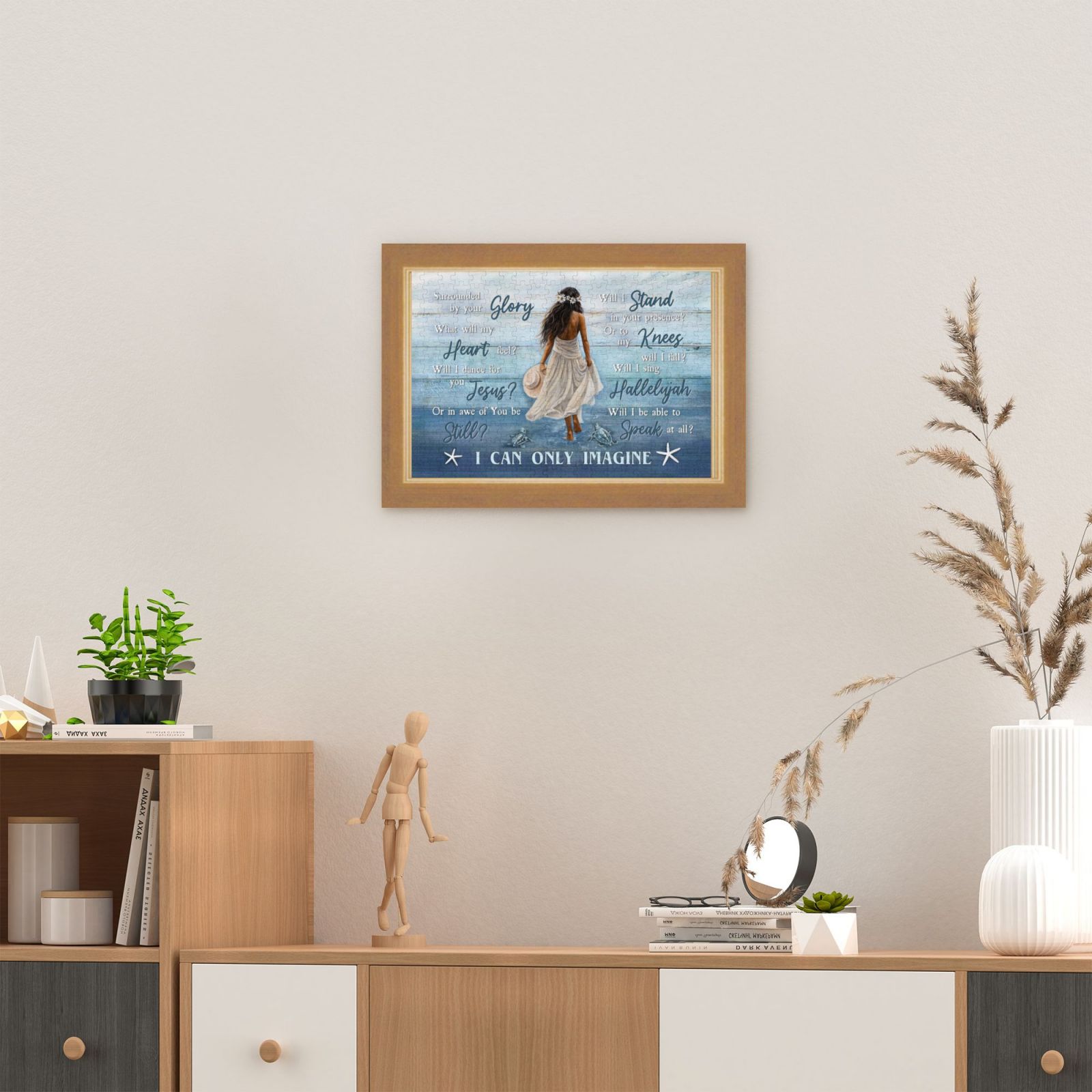 300 Pieces Jigsaw Puzzles for Adults African Woman - Black Women Beach Walking I Can Only Imagine Motivational Puzzles - Fun Family Game
