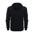 thumbnail image 3 of Caqnni Men's Solid Color 1/4 Zip Pullover Hoodies Plaid Jacquard Long Sleeve Drawstring Hipster Casual Hooded Sweatshirts with Kanga Pockets (XXL,Black), 3 of 6
