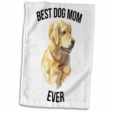 3dRose Best Golden Retriever Dog Mom Ever - Towel, 15 by