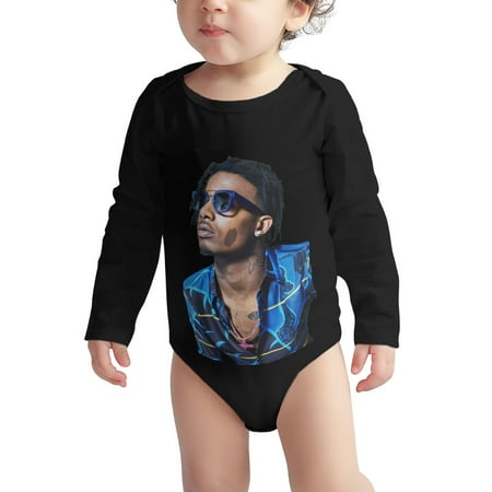 

Playboi-Carti s Baby Boy Girl Long Sleeve Bodysuit Snap Closure Black 18 Months