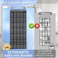 thumbnail image 4 of Over the Door Shoe Organizer, 35 Pockets Mesh Shoe Organizer Door Hanger, Large Hanging Shoe Rack Holds Up to 40 lbs, Closet Shoe Behind Door Shoe Rack, Gray Durable Shoe Storage Hanging Bag, 4 of 7