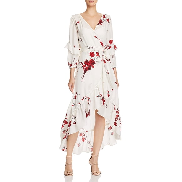 Joie Womens Silk Wrap Dress, White, XX-Small