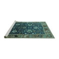 thumbnail image 2 of Ahgly Company Machine Washable Indoor Square Oriental Turquoise Blue Industrial Area Rugs, 6' Square, 2 of 4