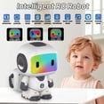 thumbnail image 4 of Aezusy RC Robot Toys for Kids, Programming Remote Control Robots with Walking Sliding Recording Music & LED Lights, STEM Educational Interactive Toy Gift for Boys Girls Ages 3-8, Gray, 4 of 8