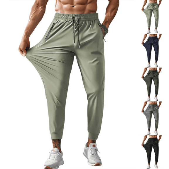 Mens Sweatpants with Zipper Pockets Lightweight Athletic Joggers for Workout Running Gym Track Casual Wear