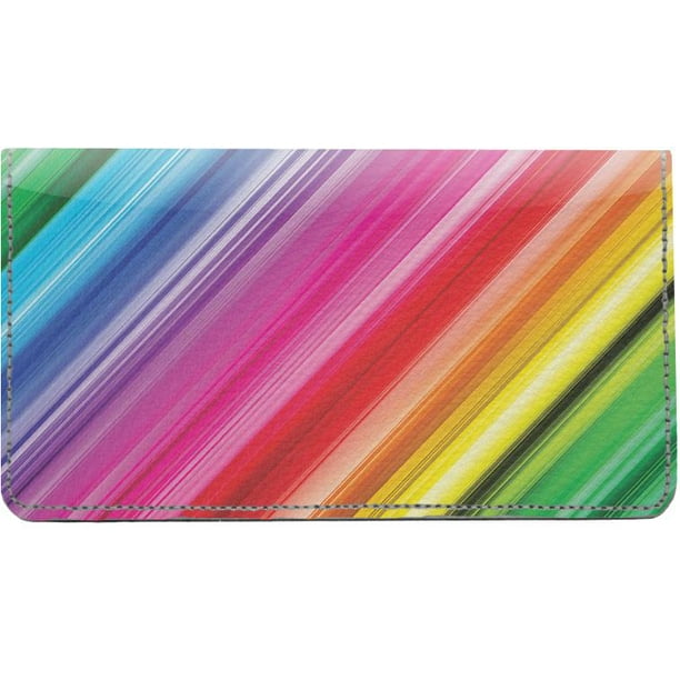 123 Cheap Checks Crazy Rainbows Leather Checkbook Cover