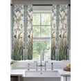thumbnail image 5 of Vintage Floral Semi Sheer Window Curtains 63 Inches Long, Retro Abstract Art Summer Flowers Watercolor Rod Pocket Voile Silky Chiffon Curtain Light Filtering Drapes for Living Room, 52"x63", 2 Panels, 5 of 9