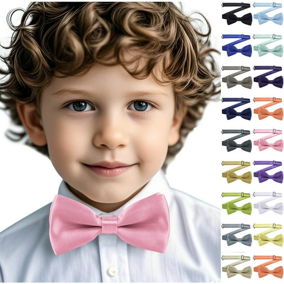 HAOTAGS Tie Uniform Shirt for Kids, No Tie Ribbon Butterfly Knot Student Attire Collar Shirt Tie Pink Free Size