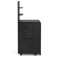 thumbnail image 3 of SESSLIFE Mobile Vanity Desk with 2 Drawers, Foldable Manicure Station with Cabinet Door and Storage Shelf, Portable Nail Tech Table for Home Salon and Professional Use, Black, 3 of 12