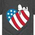 thumbnail image 3 of Peanuts - Snoopy On Flag Heart - Toddler & Youth Short Sleeve Graphic T-Shirt, 3 of 6