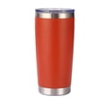 thumbnail image 1 of Vaso de 20 oz con tapa, vaso de viaje de acero inoxidable de doble pared con aislamiento al vacío, taza de café con aislamiento duradero, con revestimiento de polvo azul marino, taza térmica con tapa, 1 of 5
