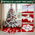 thumbnail image 4 of PayUSD 36 Inch Christmas Tree Skirt Plush Skirts Decoration for Merry Christmas Party Faux Fur Christmas Tree Skirts Decorations Xmas Party Holiday Decorations, Deer and Snowflake Pattern, Red, 4 of 6