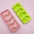 thumbnail image 3 of Farfi Ice Cream Mold 4 Cavity Animal Shape DIY Silicone Homemade Bunny Piggy Popsicle Mold Kitchen Accessories (Pink), 3 of 12