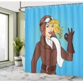 thumbnail image 5 of Ambesonne Pin up Girl Shower Curtain, Pop Art Woman Pilot, 69"Wx84"L, Multicolor, 5 of 5