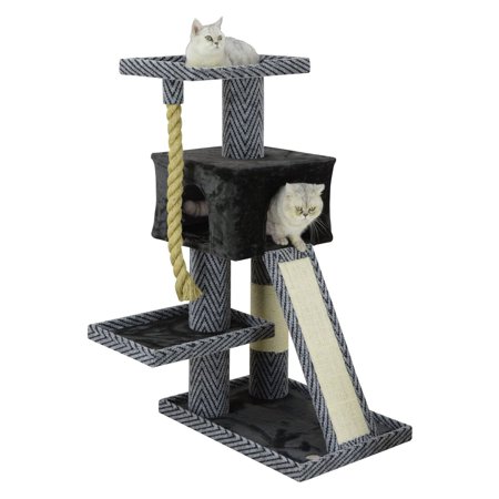 UPC: 0810602022467 | Go Pet Club 49 in. Sequoia Cat Tree Condo House with Jungle Rope & Sisal Scratching Board