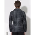 thumbnail image 3 of Unique Bargains Plaid Blazers for Men's Notch Lapel Contrasting Color Checked Sports Coats XL Black, 3 of 6