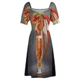 thumbnail image 4 of Vestido de manga corta Cider Red Dragon vestido de verano para mujer vestidos elegantes de tallas grandes vestidos largos para mujer, 4 of 6