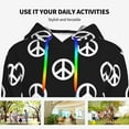 thumbnail image 6 of Hoodies for Women - peace sign boho style black Comfrt Colour Drawstring Women'S Fashion Hoodies & Sweatshirts, Fall Outfits Clothes for Women 2024 Pullover with Kangaroo Pocket, 6 of 7