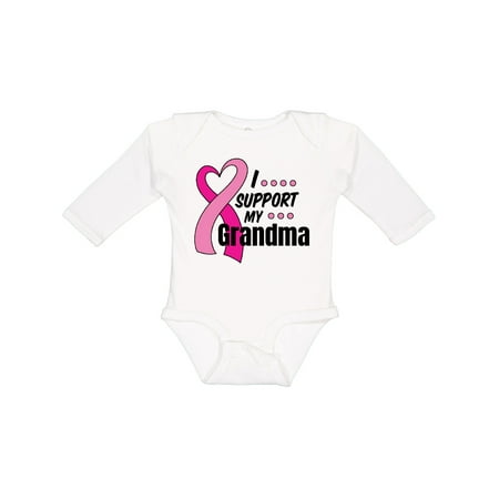 

Inktastic Breast Cancer Awareness I Support My Grandma Pink Ribbon Boys or Girls Long Sleeve Baby Bodysuit
