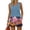 Blue, variant on Sunset Palm Print Co-ord Set for Women, Sleeveless Scoop Neck Cami Top & Elastic Waist Shorts with Pockets - Summer Beach Vacation Loungewear Pink XL