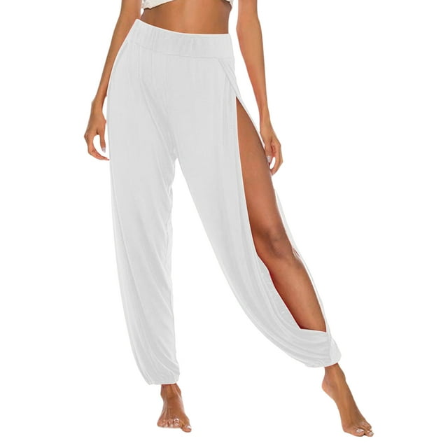 Pantalones Harén con Abertura Alta para Mujer, Pantalones Harén Hippies. L