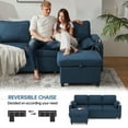 thumbnail image 6 of Convertible Sofa Bed Sleeper Pull Out Sectional Couch with Storage, L Shaped Couch Bed for Living Room,Apartment,Small Space - Blue, 6 of 8