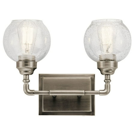 

2 Light Transitional Vanity Light with Vintage Industrial Inspirations 10.75 inches Tall By 14.75 inches Wide-Antique Pewter Finish Bailey Street Home