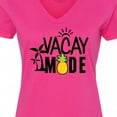 thumbnail image 4 of Inktastic Vacay Mode with Palm Trees Sun and Pineapple Women's V-Neck T-Shirt, 4 of 5