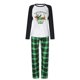 thumbnail image 2 of Pijamas familiares a juego de Navidad, conjunto de pijamas de Dachshund a través de la nieve verde, 2 of 3