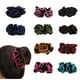 thumbnail image 1 of Paquete de 10 coleteros de satén para el cabello con flores de encaje, diademas florales, soporte para cola de caballo, moños florales para el cabello, coleteros de terciopelo para mujeres (paquete de, 1 of 4