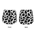 thumbnail image 6 of Sigee Cow Print Black White for Women's Athletic Shorts High Waisted Running Shorts Pocket Sporty Short Gym Elastic Workout ShortsSmall, 6 of 9