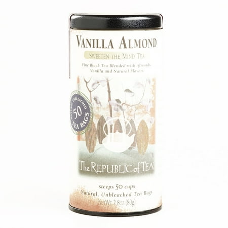 Buy Republic Tea - The Republic of Tea Vanilla Almond Black Tea 50 Count Tin 2.8 oz each (1 Item Per Order, not per case)