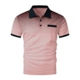 thumbnail image 5 of Penkiiy T-Shirts à Pois Dégradés pour Hommes Col Rabattu Bouton Sport Manches Courtes Col Rabattu Mode Décontractée 3TG Rose, 5 of 5