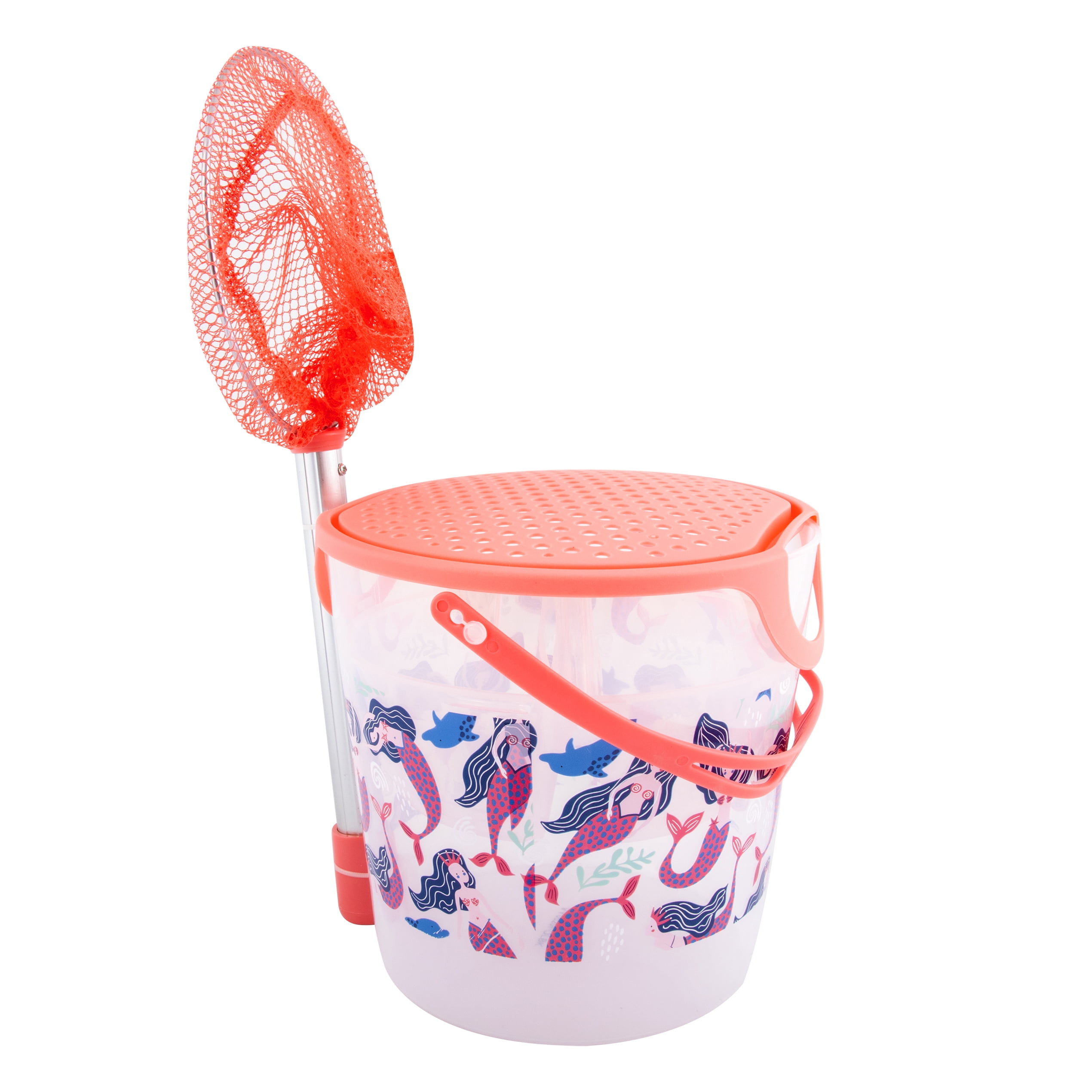 (2 pack) Ozark Trail Kids 3.5 Quart Net and Bucket Kit, Pink, Bait Storage for Freshwater Exploration