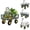 Yellow hub + dark green frame + black handlebars, variant on 900 Lbs Heavy Duty Steel Garden Cart, Outdoor Utility Yard Wagon with Removable Mesh Sides and 180° Rotating Handle, Convertible Flatbed Cart for Gardening, Lawn, and Farm Hauling, Black