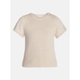 thumbnail image 6 of Time and Tru Women's Textured Crewneck Sweater with Short Sleeves, Lightweight, Sizes XS-XXXL, 6 of 6