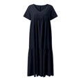 thumbnail image 5 of V Neck Irregular Hem Maxi Dress For Women Spring Summer Color Styles In Various Sizes, 5 of 5