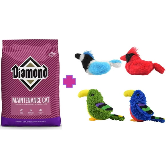 Paquete Diamond maintenance gato 18.14 kg + 1 juguete sonido de ave real con catnip Fancy pets