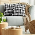 thumbnail image 5 of Ambesonne Geometric Throw Pillow Cover 2 Pack, Black and White Rhombus, 20", Grey Pale Grey and Black, 5 of 5
