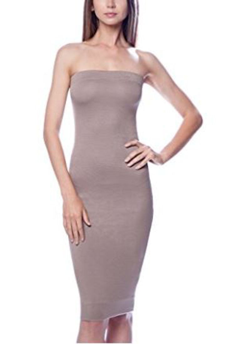 DNA Couture Womens Basic Strapless Bodycon Mini Tube Dress