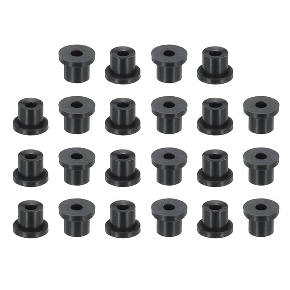 Uxcell Silicone Rubber Grommets, 22 Pcs 1/8"(3mm) Drill Hole, 1/16"(1.5mm) Inner Dia. Top Hat Wire Gasket Rubber Hole Plug for Wiring Irrigation System Firewall, Black