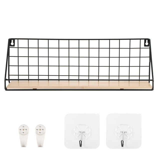 Estante De Pared Sin Agujeros Estante De Almacenamiento Retro Estantes Flotantes Montados En La Pared Estante De Metal Rústico Speravity HA025229-03